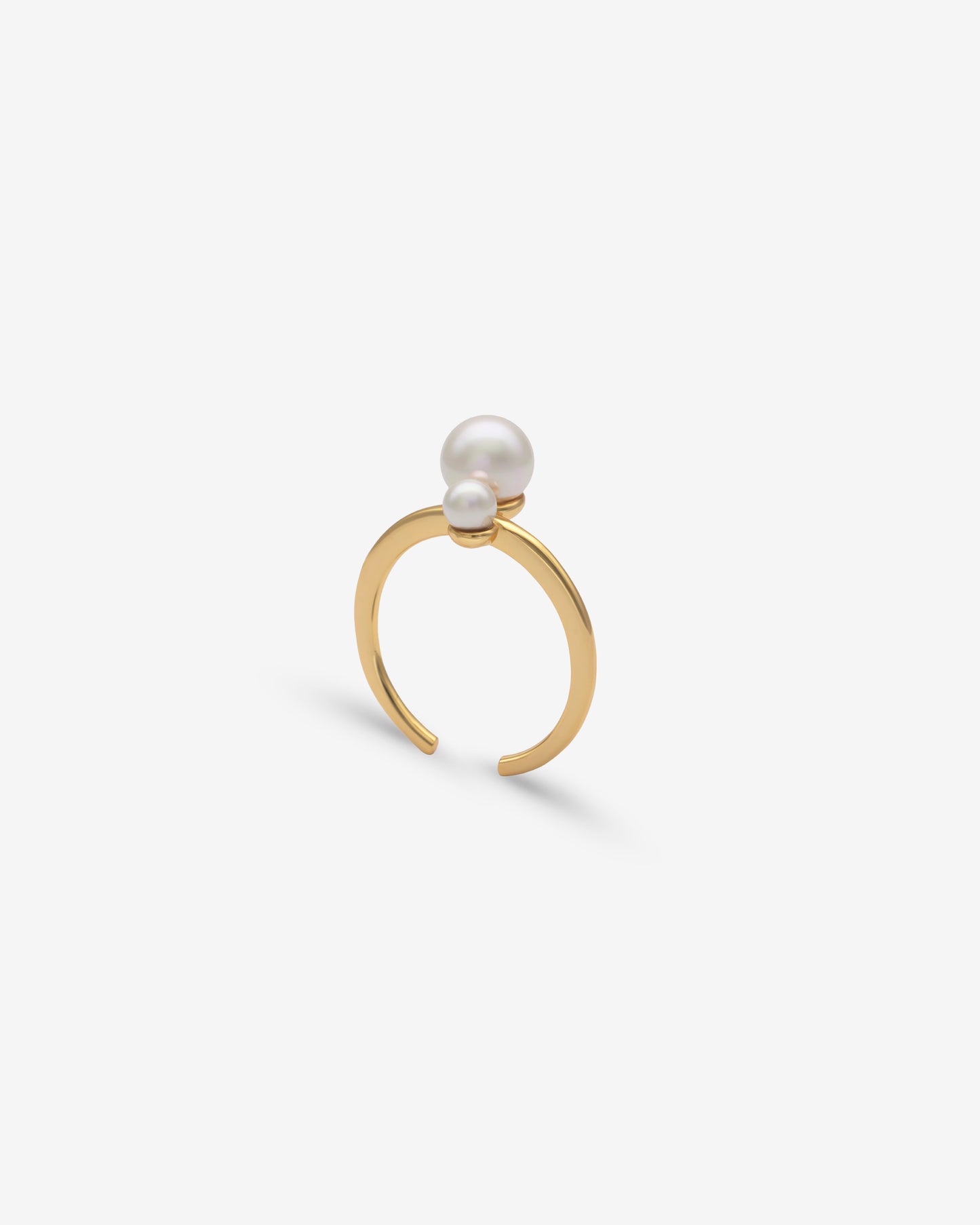 Open ring white pearls Duet