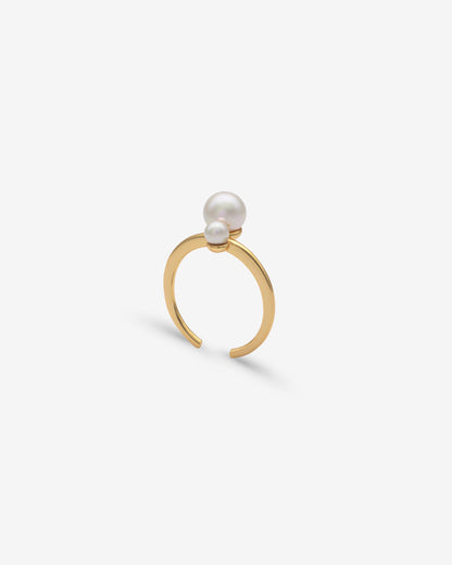 Open ring white pearls Duet