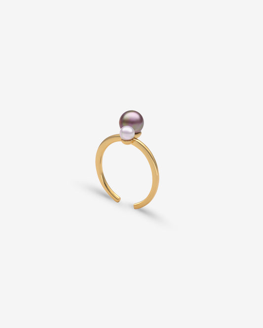 Offener Ring mit farbigen Perlen Duet