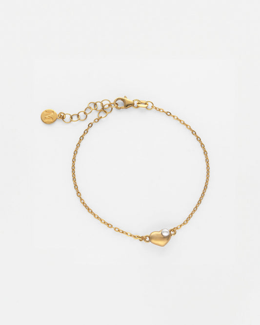 Bracelet with Heart & Pearl Tiny Treasure 