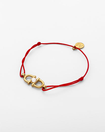 Kordelarmband mit Steigbügeln und Perle Equus