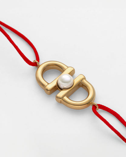 Kordelarmband mit Steigbügeln und Perle Equus