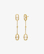 Pendientes largos en plata bañada en oro 18k con perlas Libre