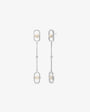 Pendientes largos en plata con perlas Libre