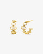 Pendientes de aro en plata bañada en oro 18k con perla y logo Libre