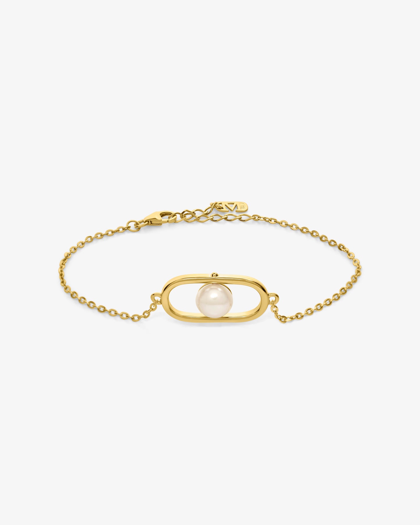 18k gold-plated silver chain bracelet with a pearl Libre