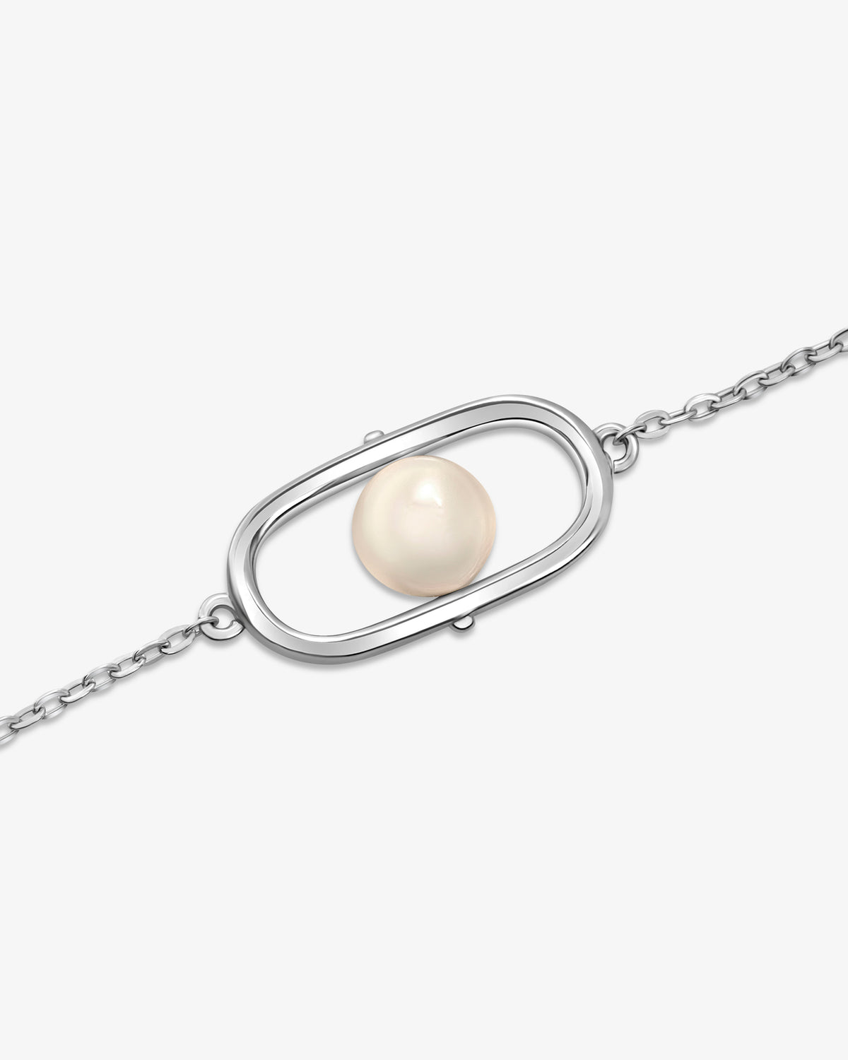 Pulsera de cadena en plata con perla Libre
