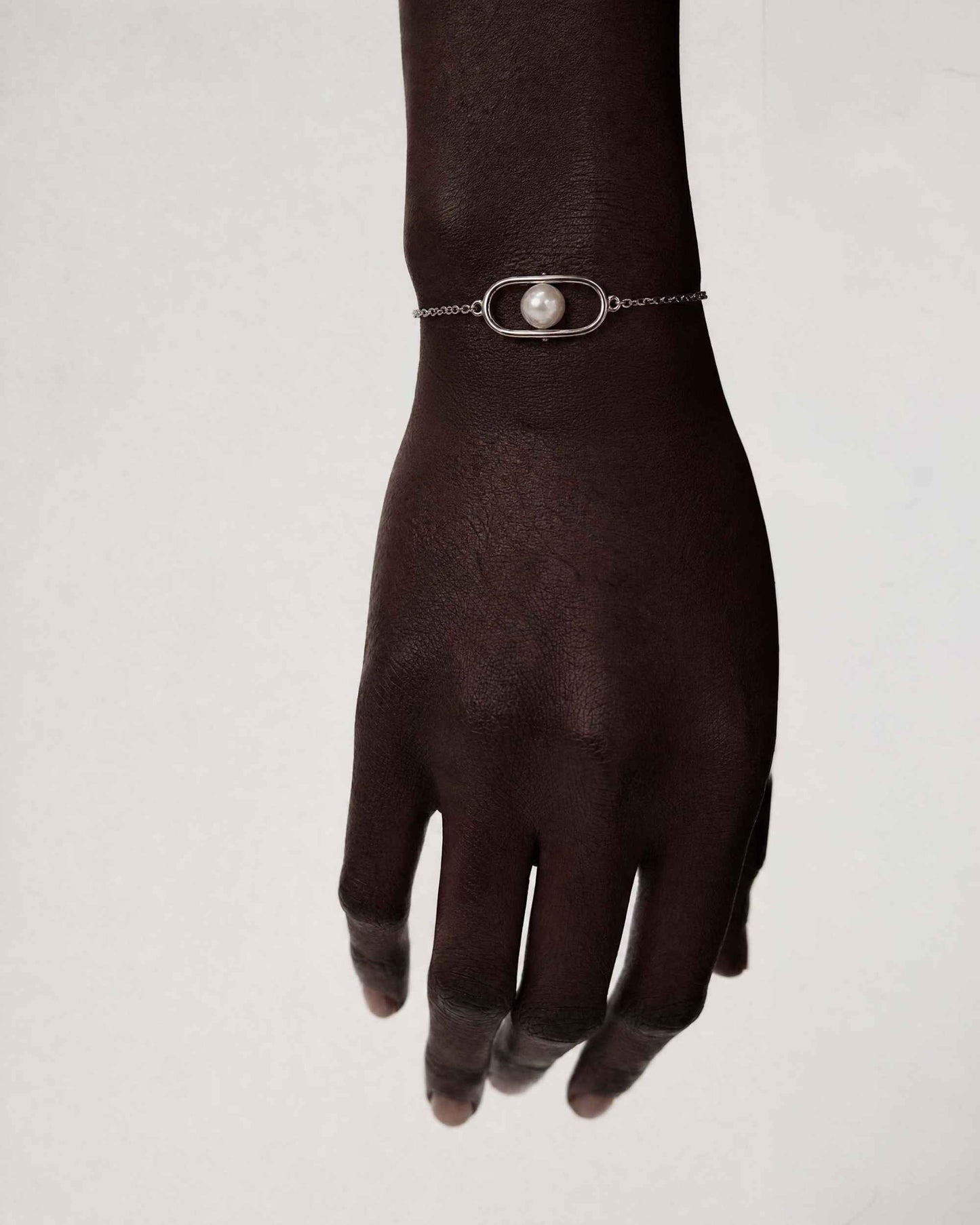 Pulsera de cadena en plata con perla Libre