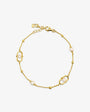 Armbandkette aus 18 Karat vergoldetem Sterlingsilber mit Perlen und Logo Libre