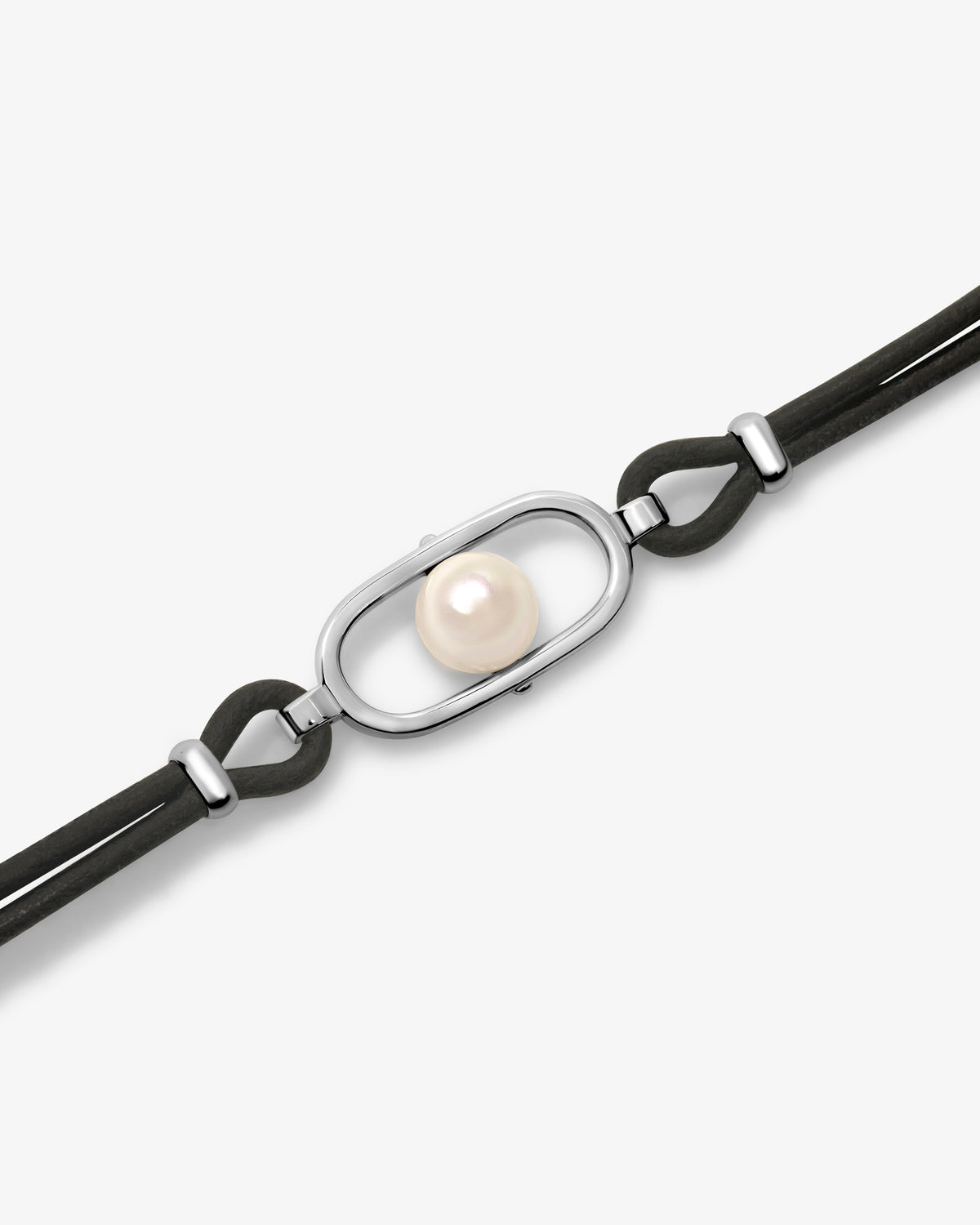 Lederarmband in Silber mit Perle Libre