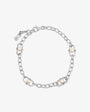 Sterling silver link bracelet with pearls and logo Libre