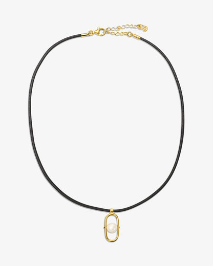 18 Karat vergoldete Silberkette mit Perle Libre