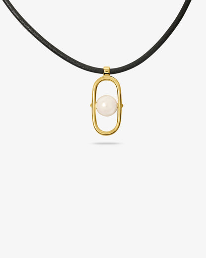 18 Karat vergoldete Silberkette mit Perle Libre