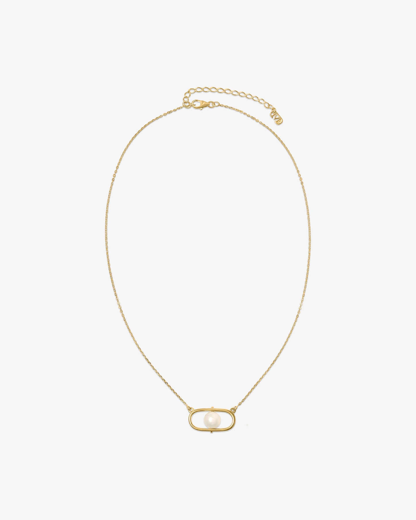 Collar corto en plata bañada en oro 18k con perlas y logo Libre