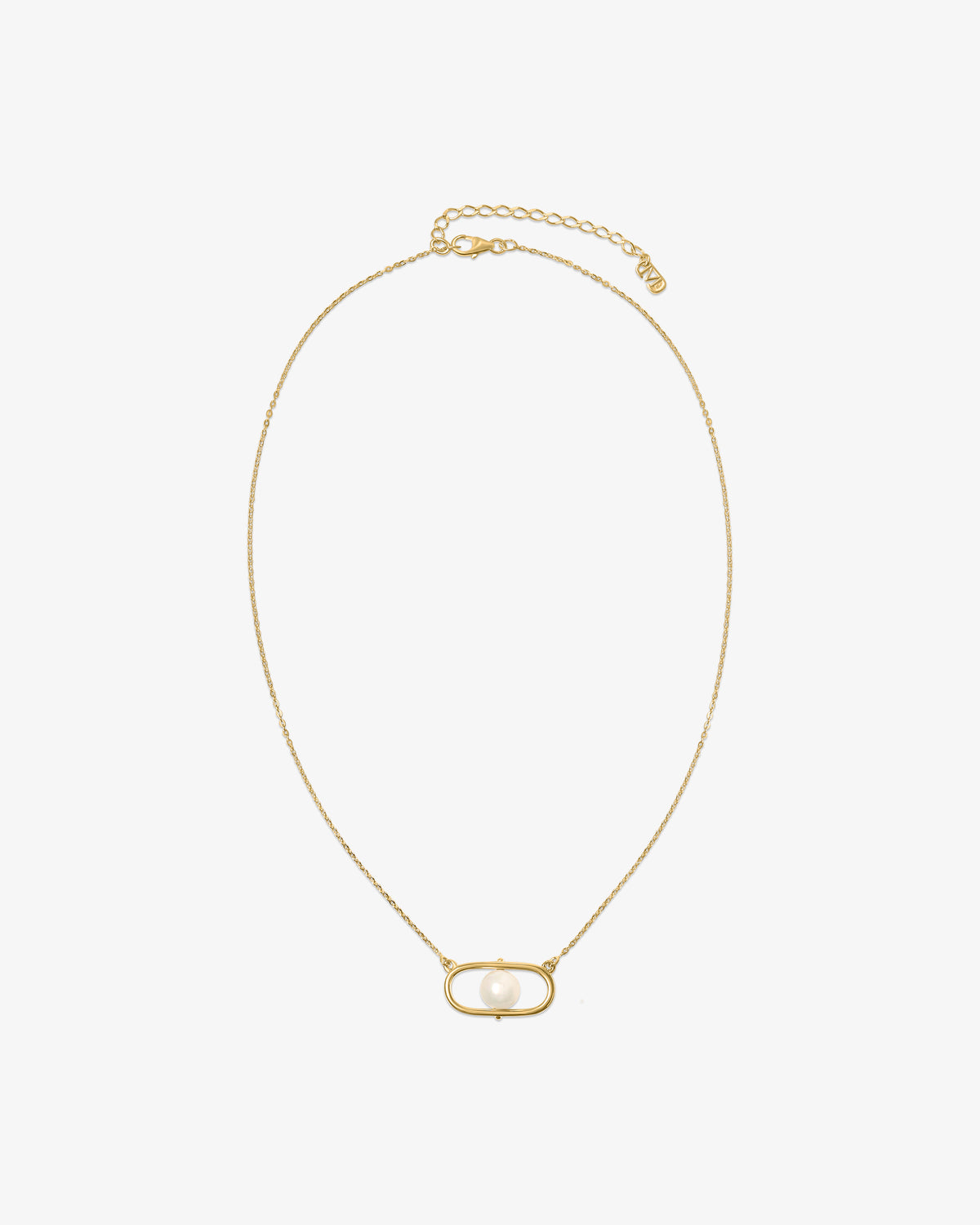 Collar corto en plata bañada en oro 18k con perlas y logo Libre