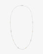 Collar largo en plata con perlas y logo Libre