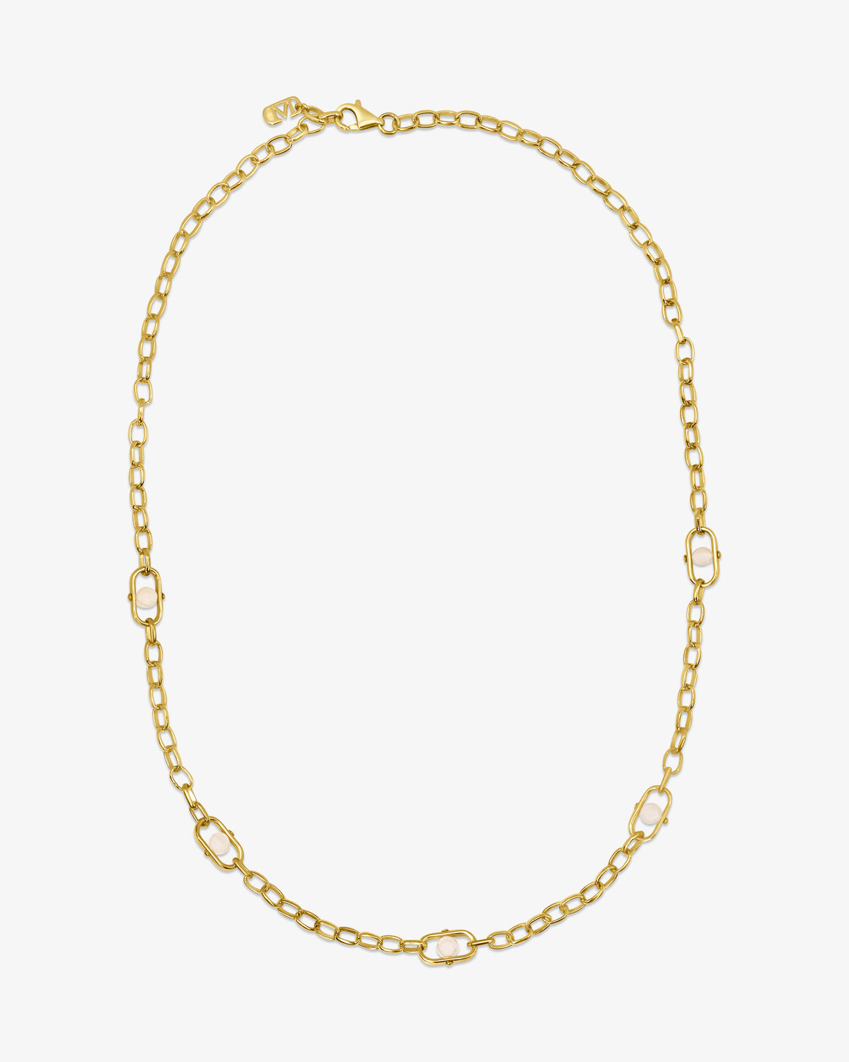 18k gold-plated silver choker with pearls and logo Libre 