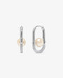Silberne Creolen mit 8-mm-Perle und Zirkonia-Detail Libre