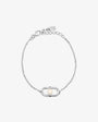 Silver chain bracelet with pearl and double cubic zirconia detail Libre