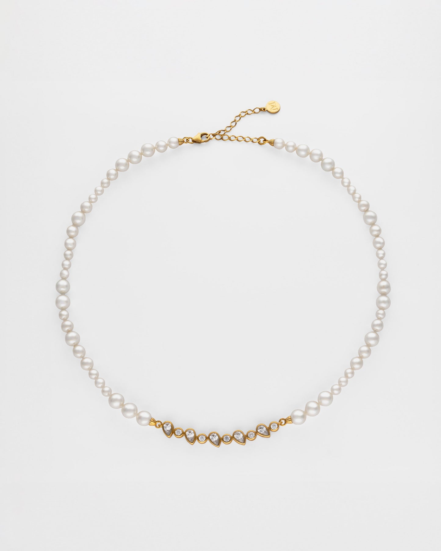 Gargantilla Circonitas y Perlas  Nova