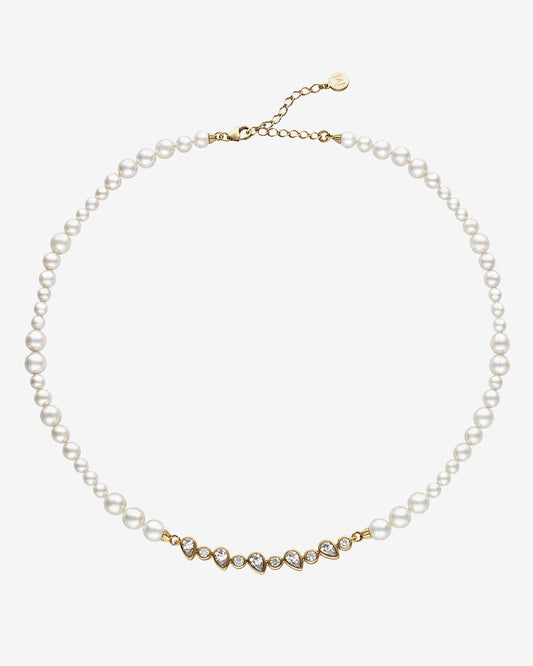 Choker with Zirconia and Pearls Nova 