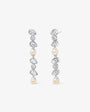 Pendientes largos de plata con perlas y circonitas Nova