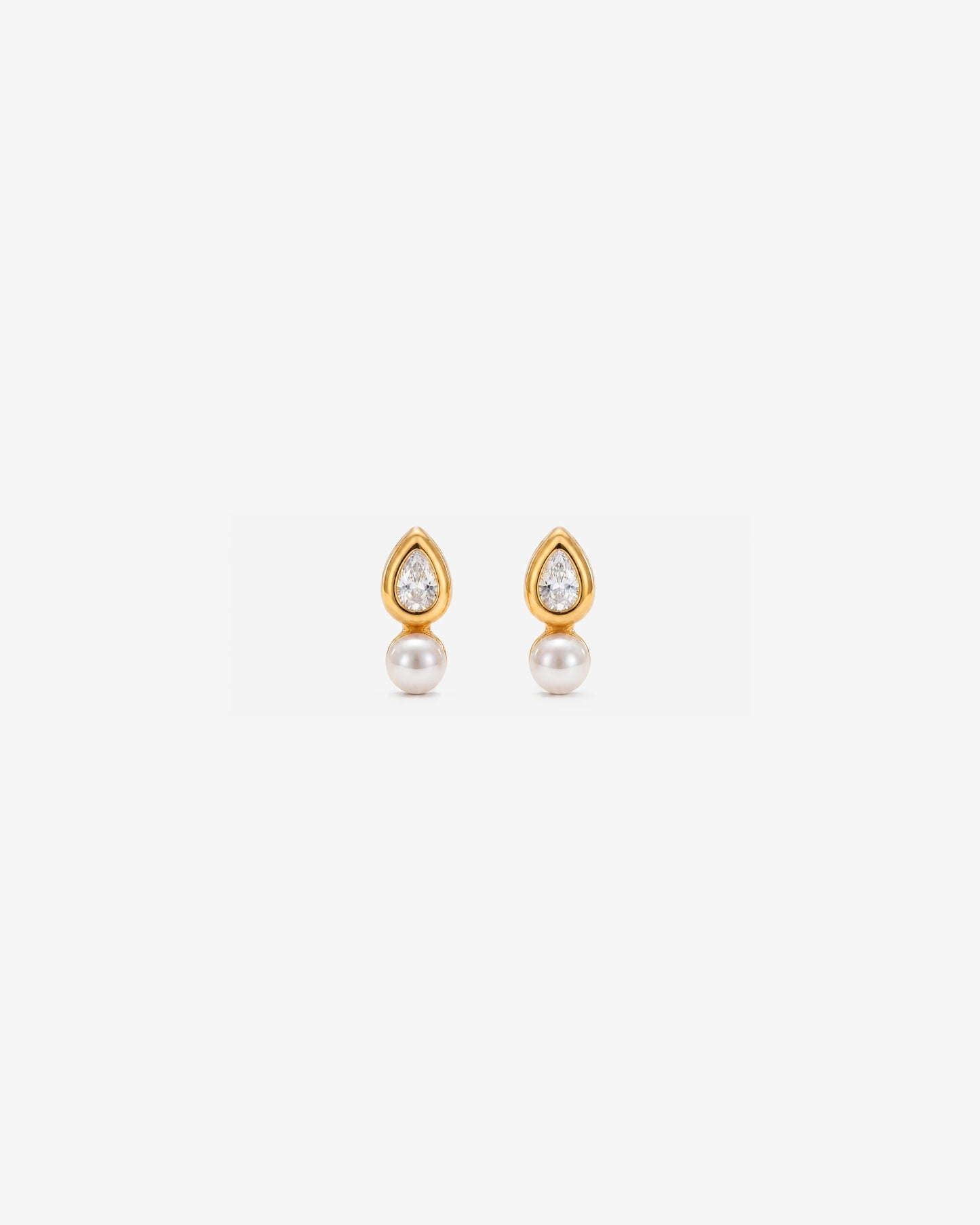 Earrings Zirconia and Pearl 3mm Drop Nova 