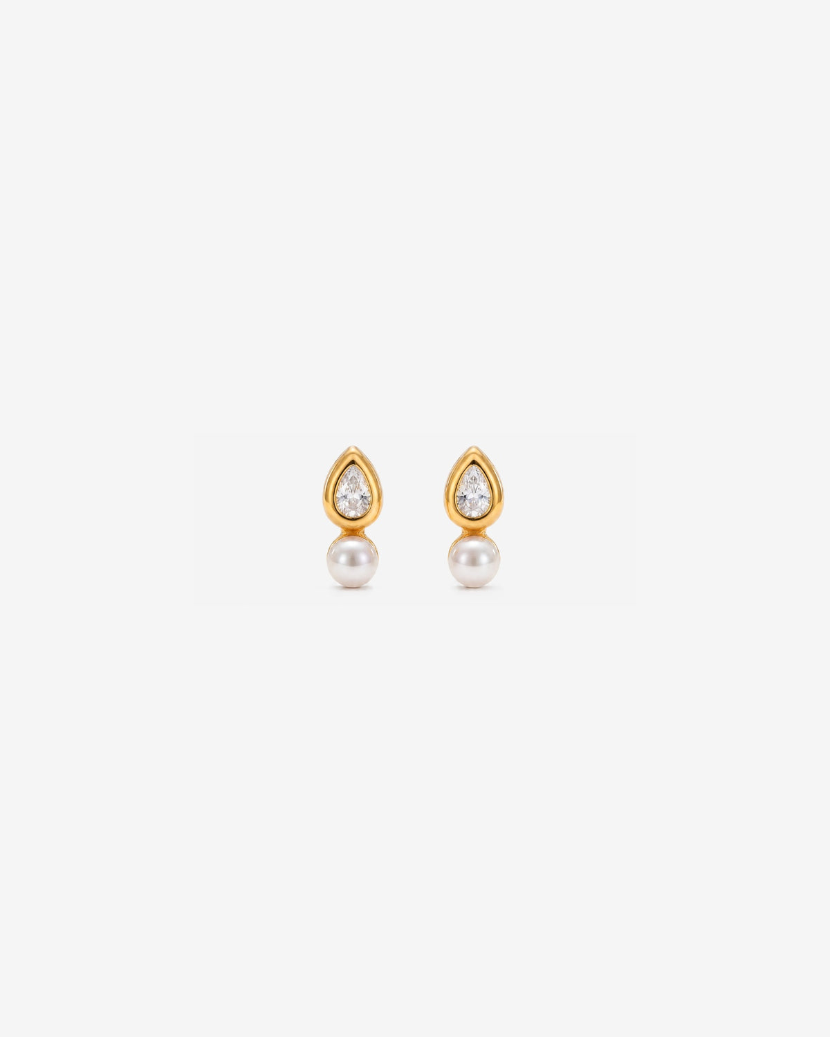 Ohrringe mit Zirkonia und Perle 3mm Drop Nova
