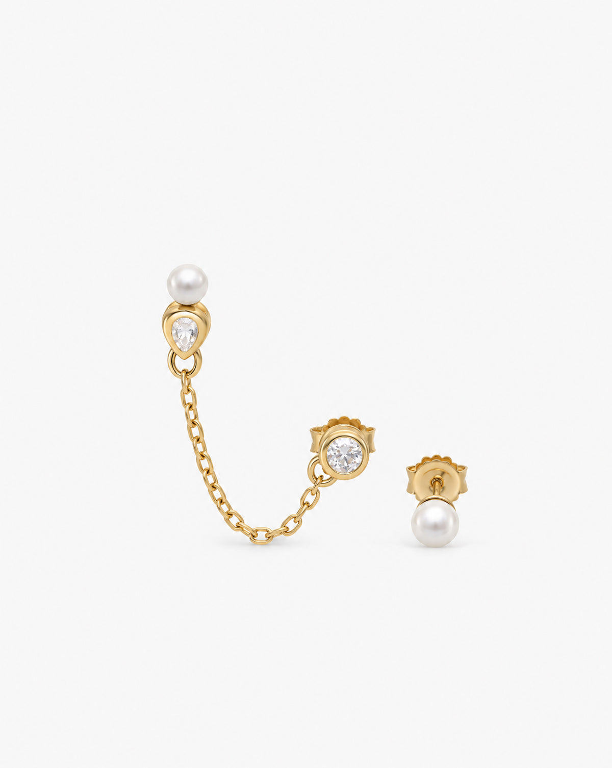 Pendientes Dobles con Cadena Nova