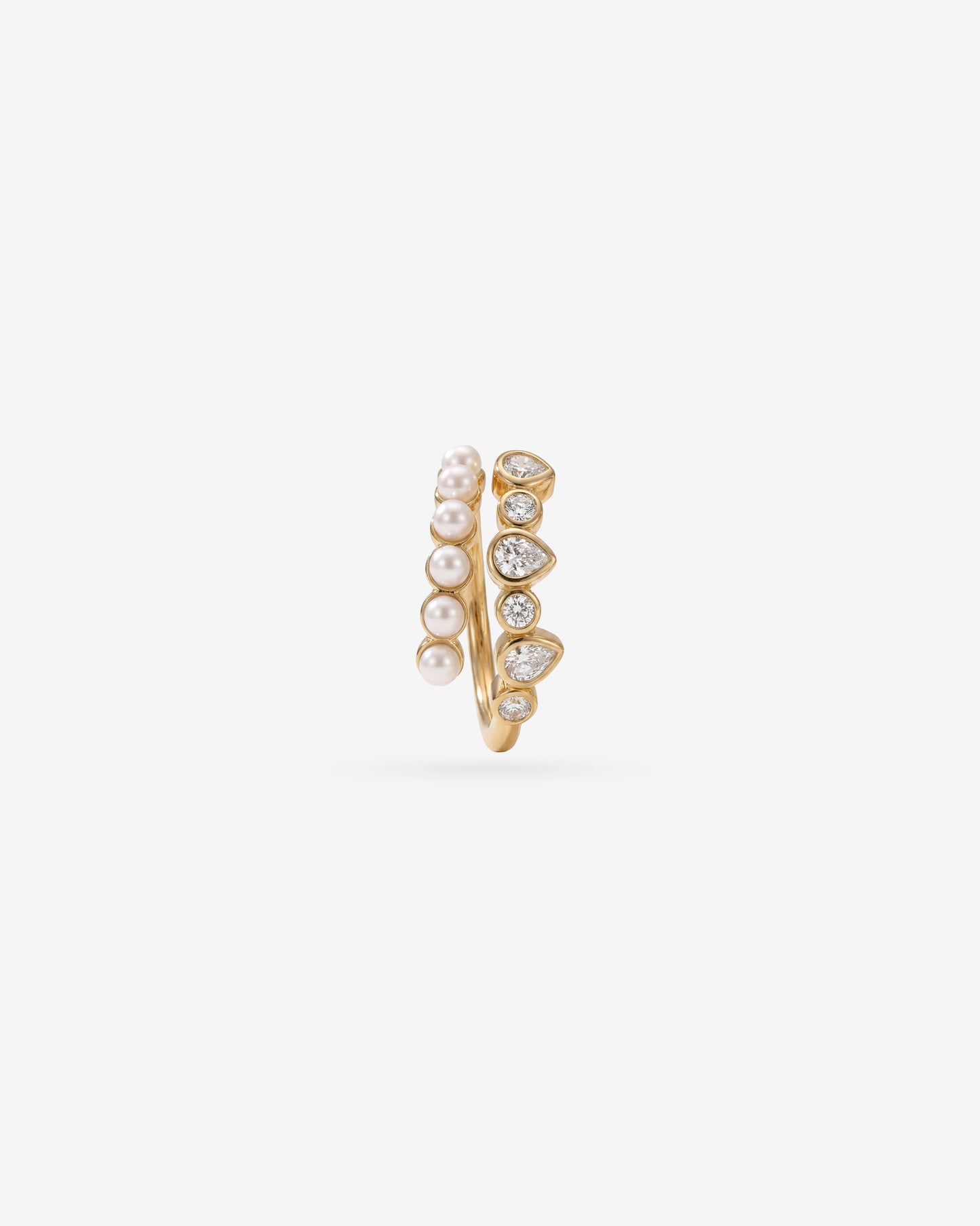 Anillo Circonitas y Perlas Double-Band Nova