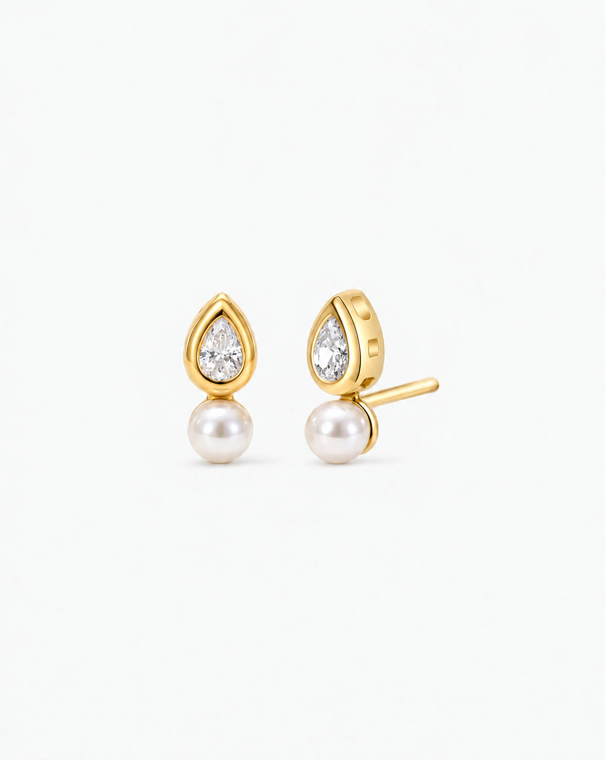 Pendientes Circonita y Perla 3mm Drop Nova