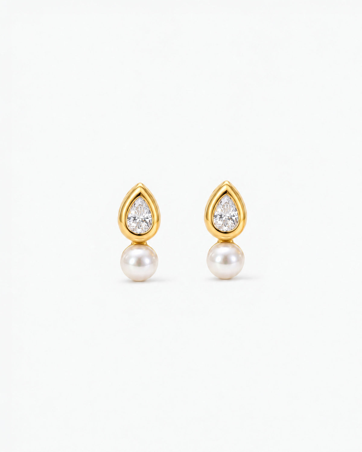 Pendientes Circonita y Perla 3mm Drop Nova
