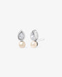 Pendientes Tú y Yo de plata con perla de 4mm Nova
