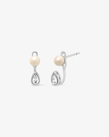 Pendientes Tú y Yo de plata con perla de 5mm Nova