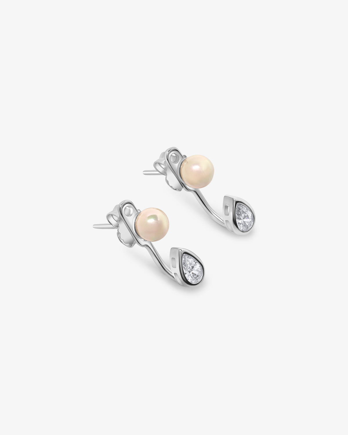 Pendientes Tú y Yo de plata con perla de 5mm Nova