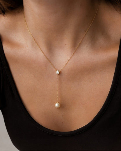 Collar Circonita y Perla Nova Drop