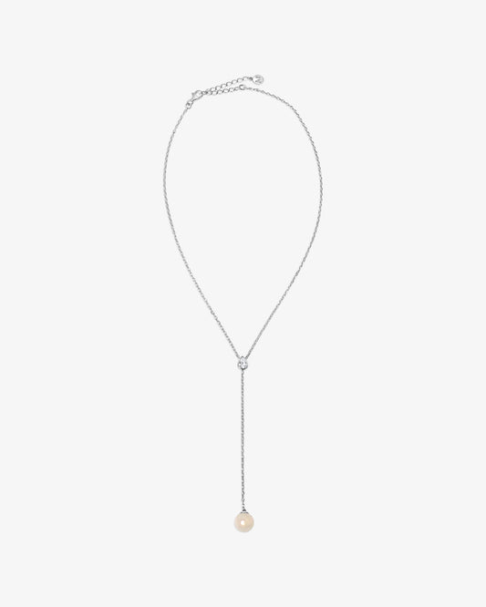 Collar en Y de plata con colgante de perla de 10mm Nova