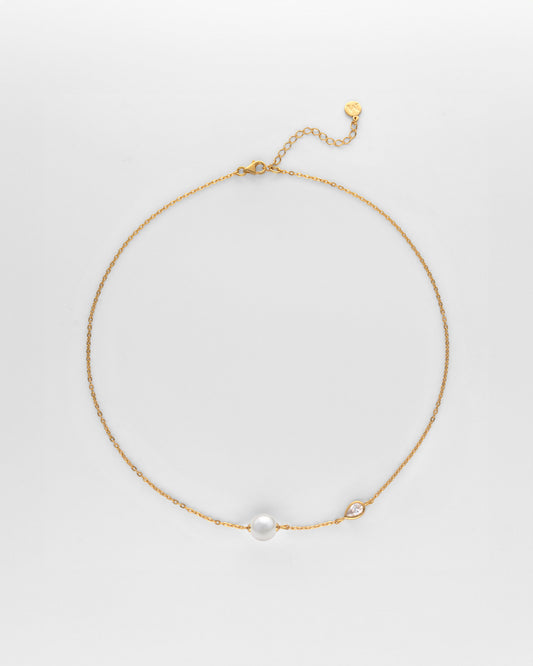 Gargantilla Circonita y Perla 9mm Nova