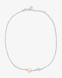 Silver choker with central pearl and cubic zirconia Nova 