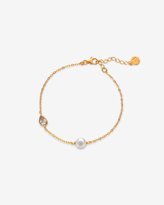 Zirkonia- und Perlenarmband 7mm Nova 