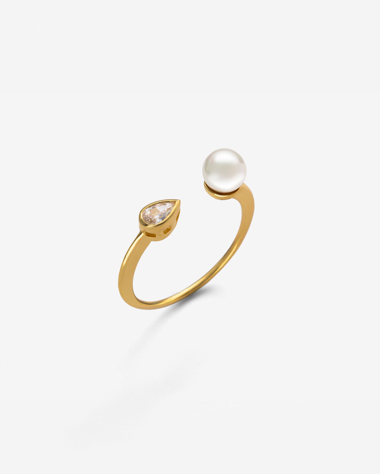 Anillo Circonita y Perla Nova Duo