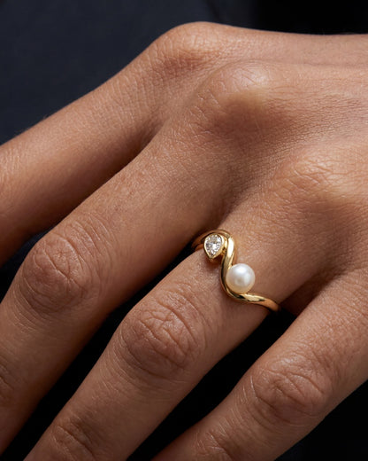 Ring S Harmony zirconia and pearl Nova 