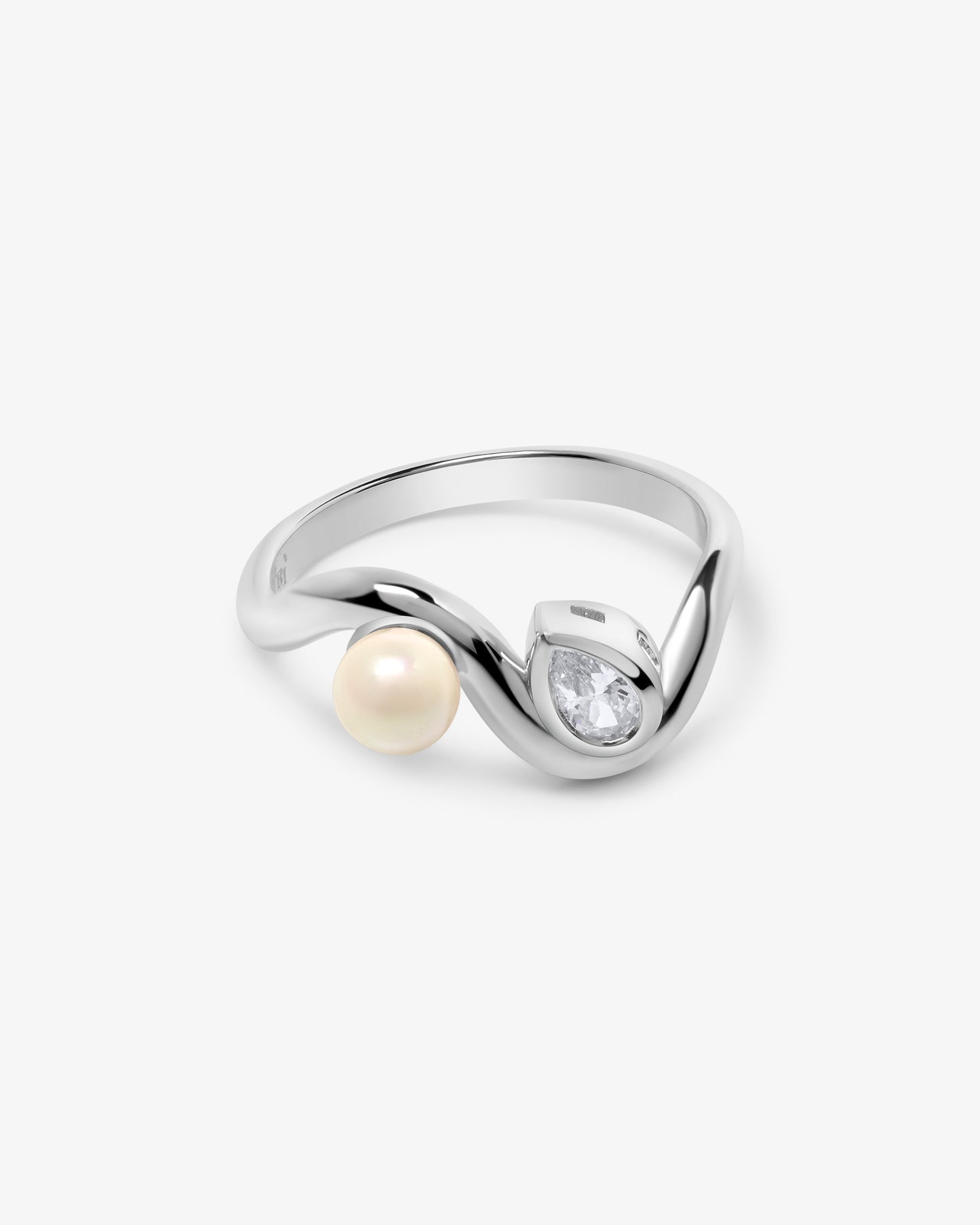 Anillo de plata en forma de S Nova