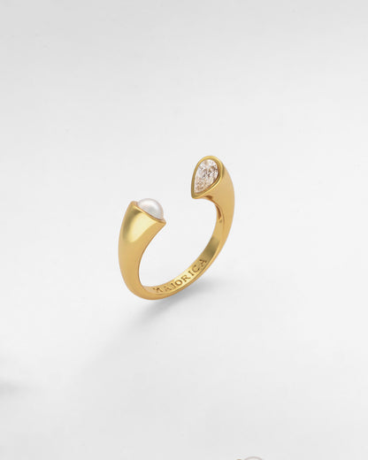 Anillo Circonita y Perla Nova