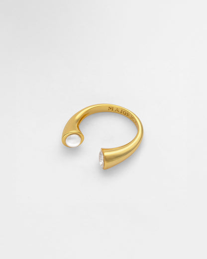 Anillo Circonita y Perla Nova