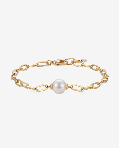 Goldenes Gliederarmband mit Perle Links 