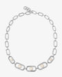 Collar de eslabones en plata con perlas y logo Libre