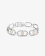 Pulsera de eslabones en plata con perla y logo Libre