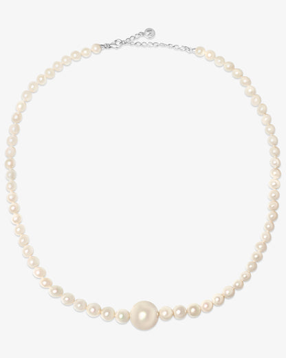 Collar de plata de 45cm con perlas en degradé Lune