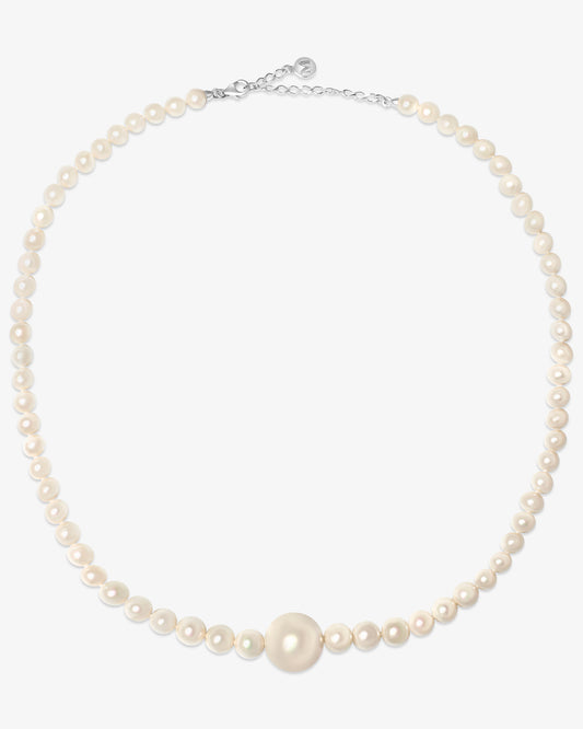 Collar de plata de 45cm con perlas en degradé Lune